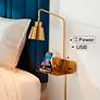 Possini Euro Trina Plug-In Wall Lamp Shelf with Dual USB Port and Outlet