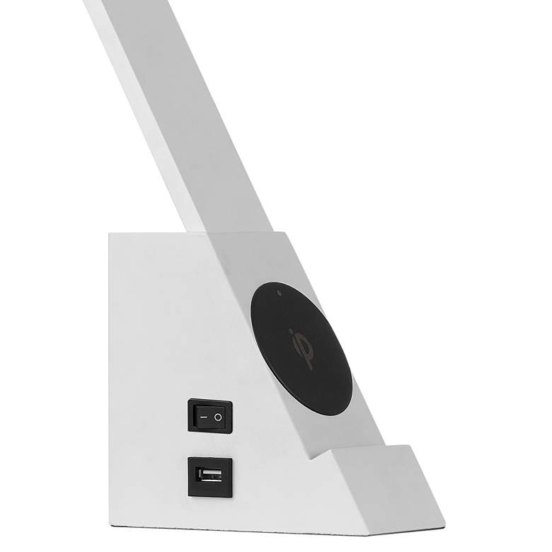 Convolution White LED Desk Lamp with USB Charging Ports