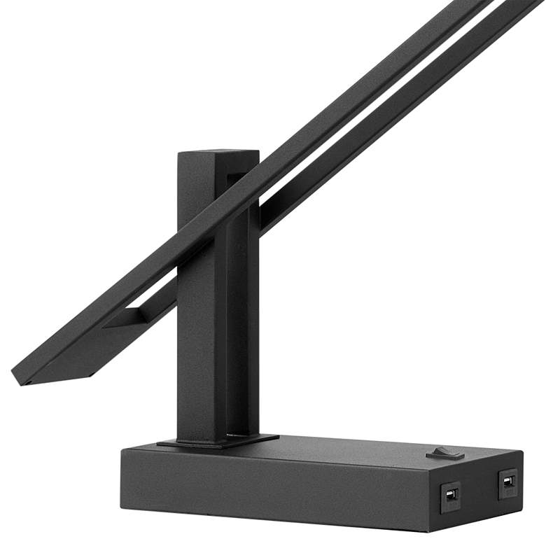 Dijon Black Adjustable LED Desk Lamp with USB Charging Ports