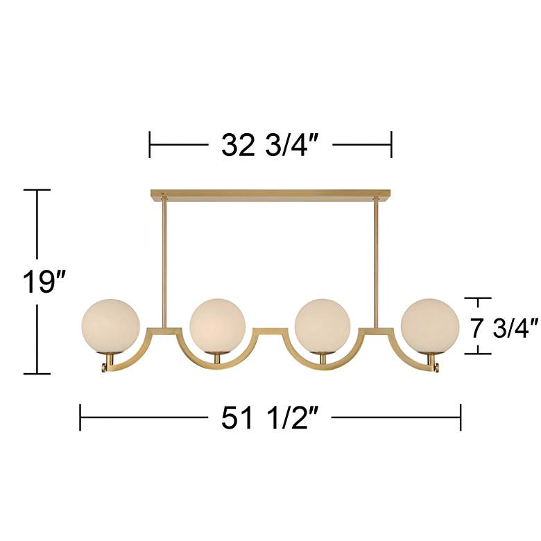 Markett 51 1/2"W Warm Antique Brass 4-Light Island Pendant