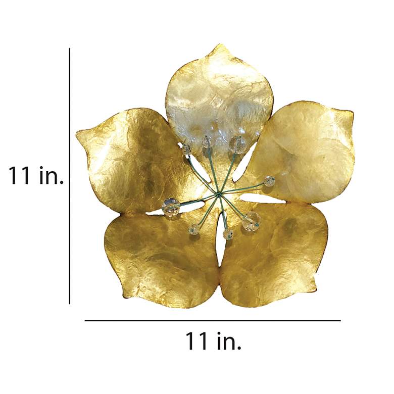 Eangee Flower 11" High Gold Capiz Shell Wall Decor