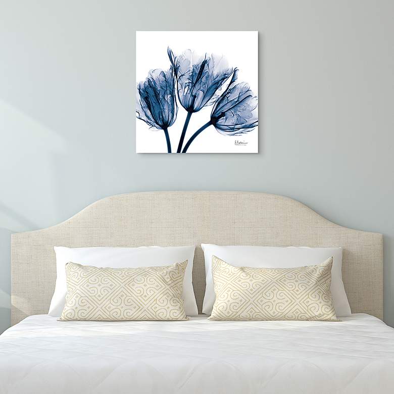 Blue Tulip X-Ray 24" Square Printed Glass Graphic Wall Art