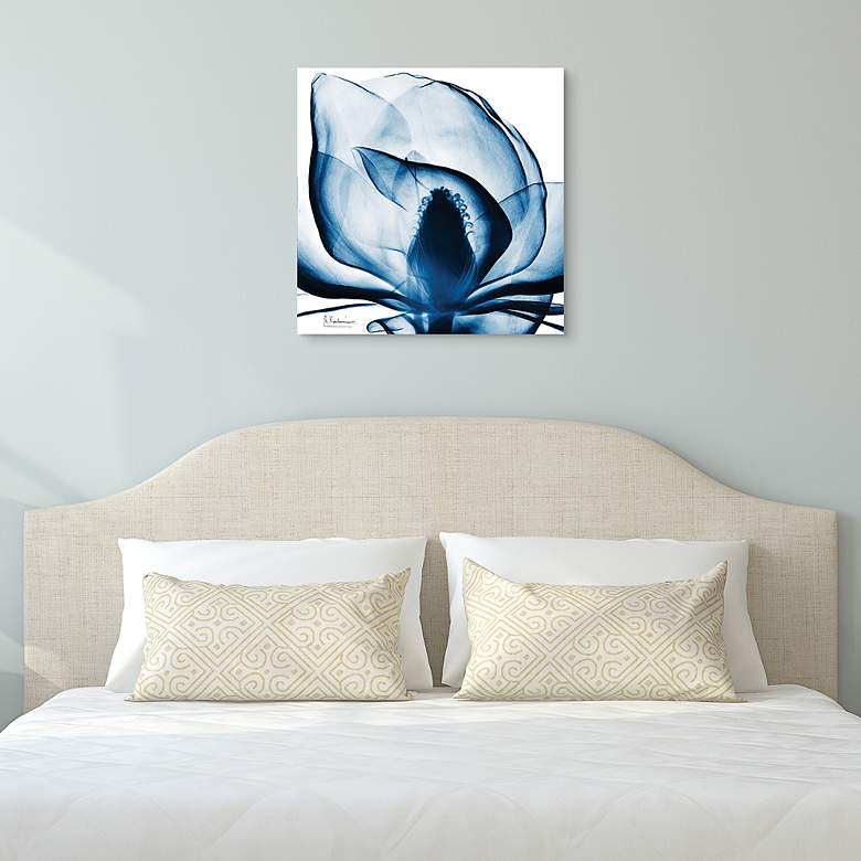 Blue Magnolia X-Ray 24" Square Printed Glass Wall Art