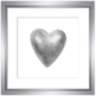 Silver Leafed Heart 9 1/4" Square Black Framed Wall Art