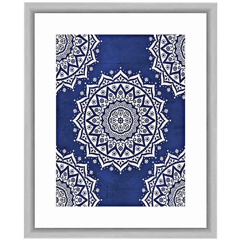Blue Boho Pattern 22"H 2-Piece Framed Giclee Wall Art Set