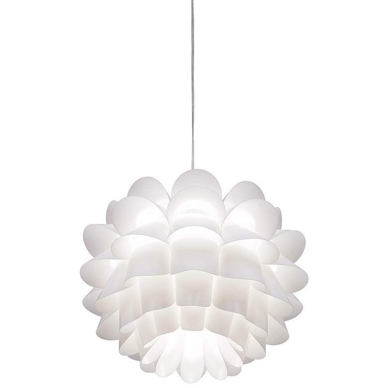 Possini Euro White Flower 19 1/2" Wide Pendant Chandelier