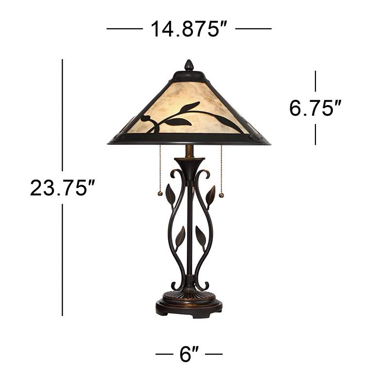 Feuille Leaf and Vine Mica Shade Table Lamp