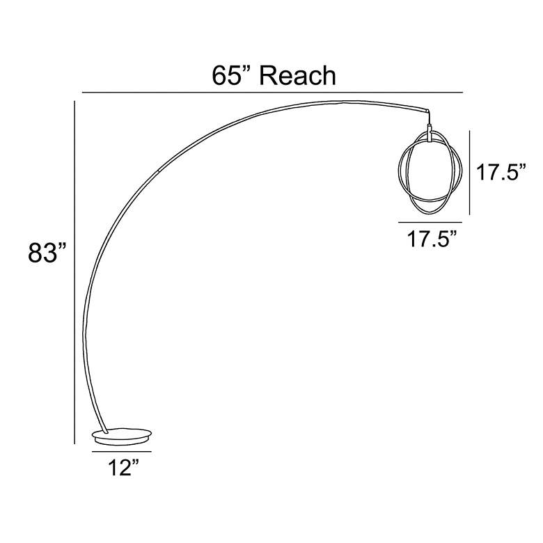 Lite Source Monita Matte Black LED 2-Light Arc Floor Lamp