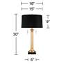Possini Euro Wynne Warm Gold and Black 2-Light Desk Lamp with Dual USB Port