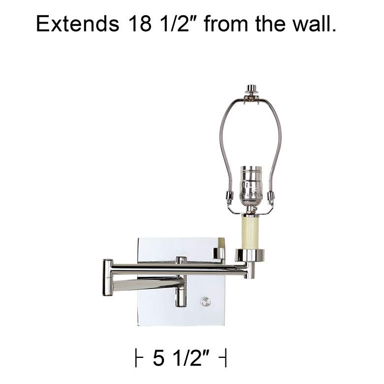 Pewter Gray Square Chrome Plug-In Swing Arm Wall Lamp