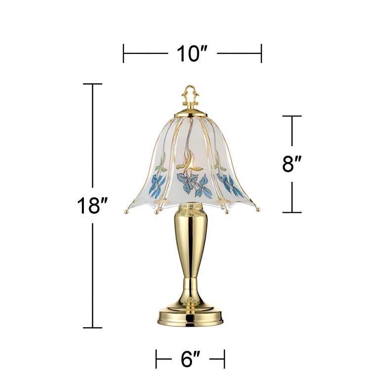 Blue Flower Shade High Touch On-Off Table Lamps Set of 2
