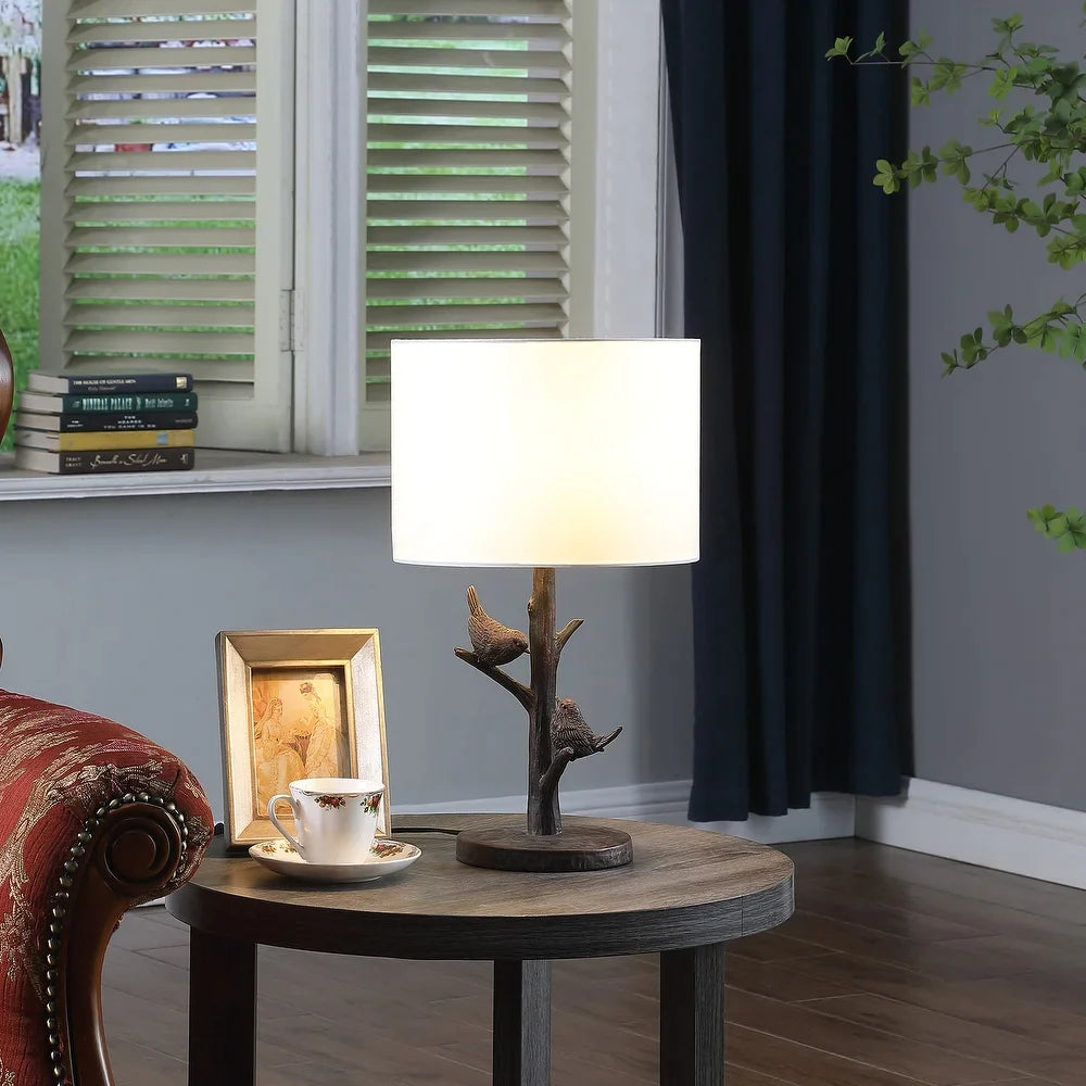 18 In. Sparrow Bird Bronze Polyresin Table Lamp