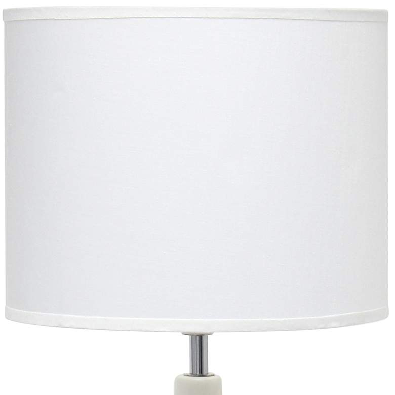 Simple Designs Strikers 19" High White and Dark Wood Accent Table Lamp