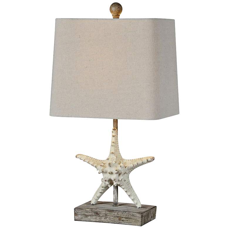 Darla 19 1/2" High Coastal Style White Starfish Table Lamp