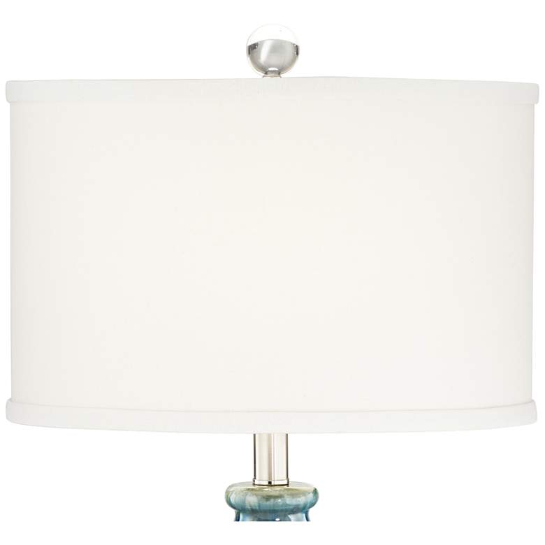 Euro Mia Blue Drip Ceramic Table Lamp