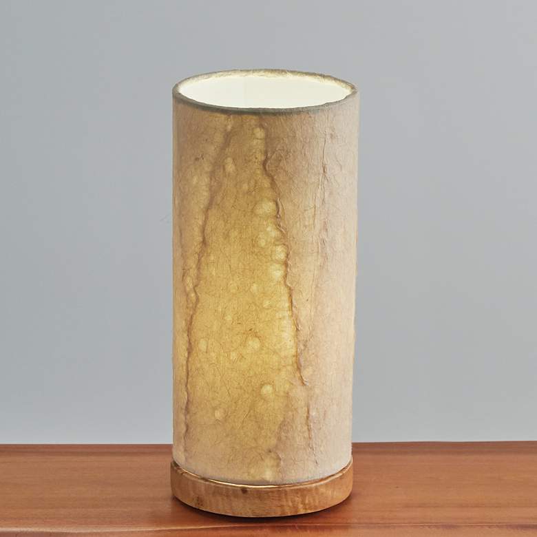 Eangee Paper Cylinder Wave Hand-Made Small Accent Table Lamp