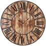 McArthur Distressed Wood and Metal 24" Round Wall Clock