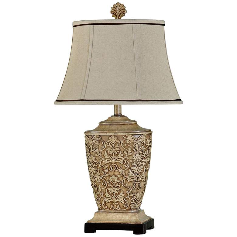 Ashford Tortola Cream Traditional Fleur de Lis Table Lamp