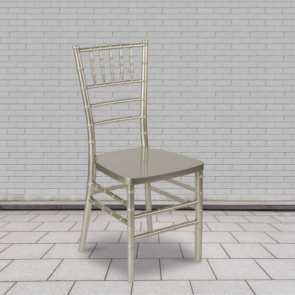2 Pack HERCULES PREMIUM Series Silver Resin Stacking Chiavari Chair