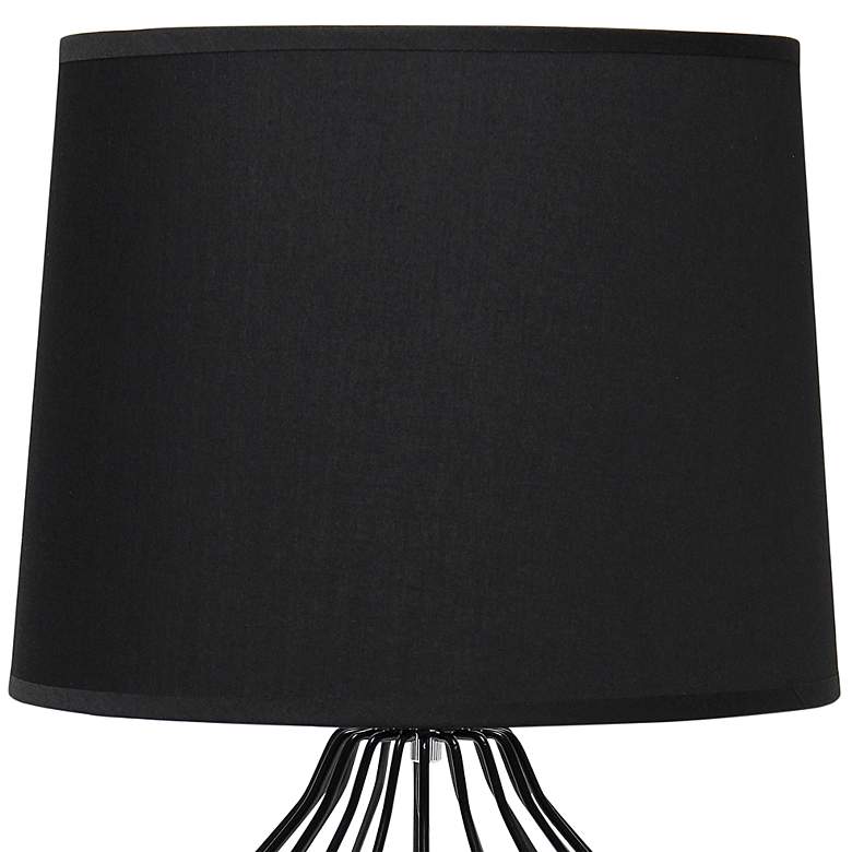 Simple Designs 19 3/4"H Black Metal Accent Table Lamp with Black Shade