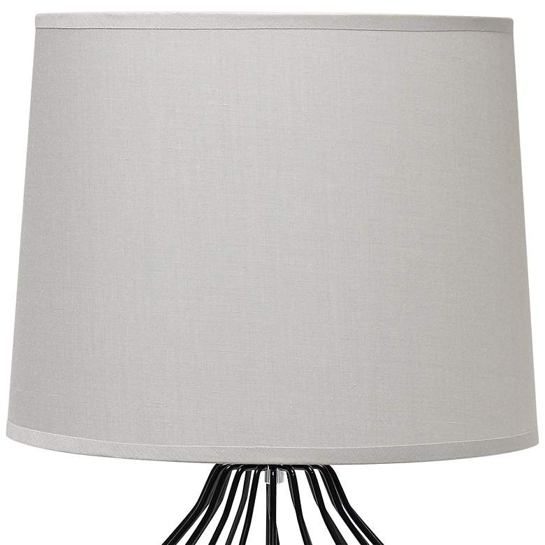 Simple Designs 19 3/4"H Black Metal Accent Table Lamp with Gray Shade