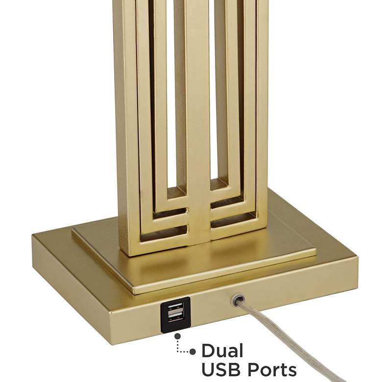 Sonia Gold Metal Table Lamps Set of 2 with USB Ports