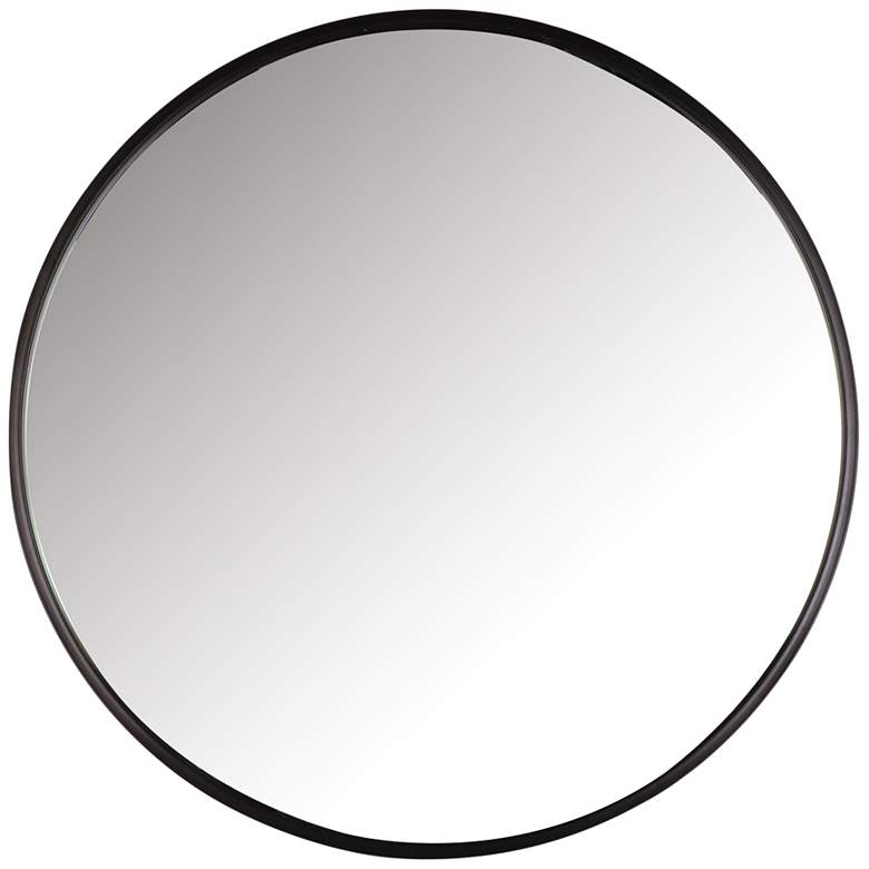 Northwood Black 34" Round Metal Wall Mirror