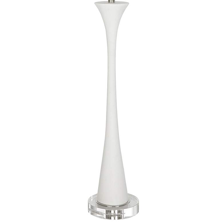 Adrienne White Faux Marble Trumpet Buffet Lamp