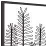 Fern 32 1/4" High Glossy Dark Gray Metal Framed Wall Art