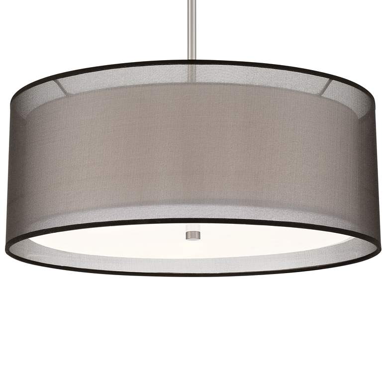 Possini Euro Double Drum 20" Wide White Pendant Light
