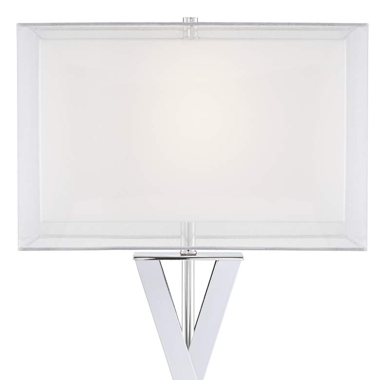 Proxima Double Shade Chrome Table Lamp with Black Marble Riser