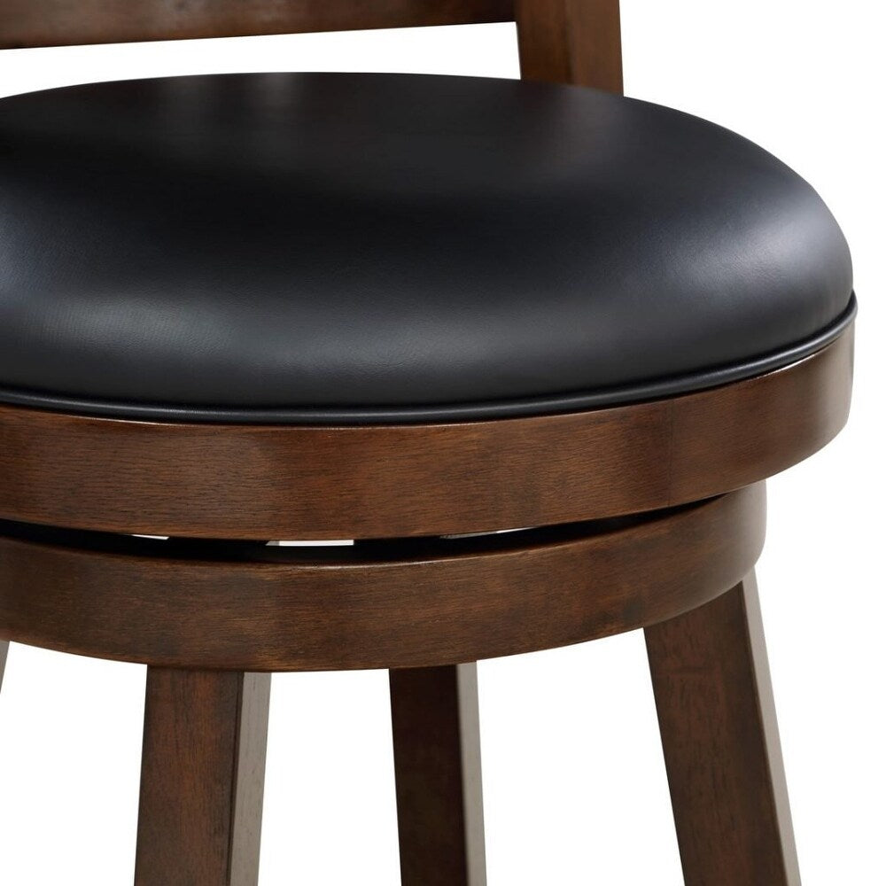 24" Swivel Counter Stool, Cappuccino Finish