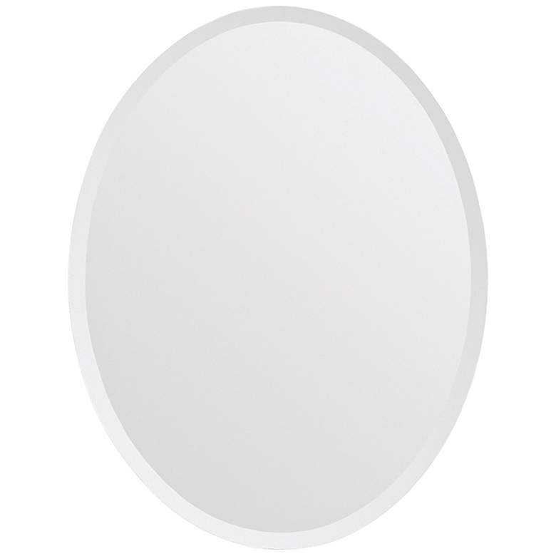 Zsa-Zsa Glass 22" x 28" Oval Frrameless Wall Mirror