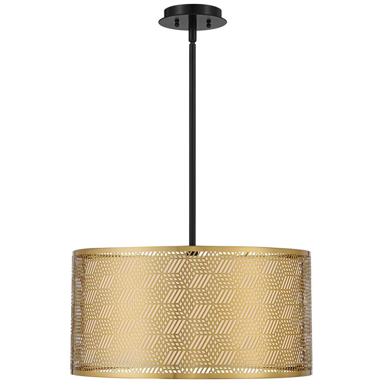Possini Euro Pearson 20"W Gold and Black Drum 3-Light Pendant Light