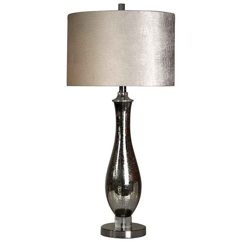 Table Lamp - North Bay Finish - Faux Leather Hardback Fabric Shade