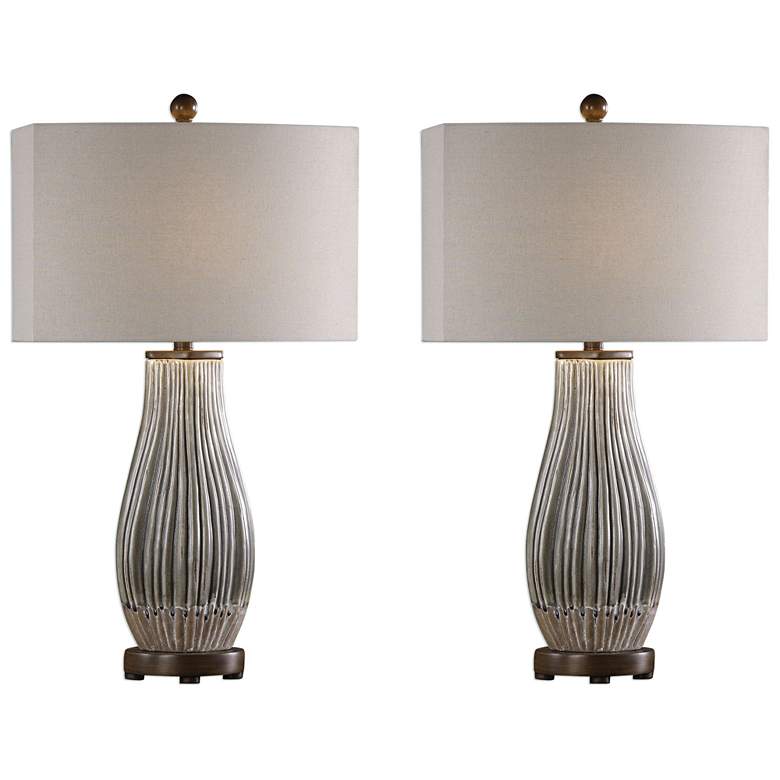 Katerini Mushroom Gray 2-Pc Table Lamp