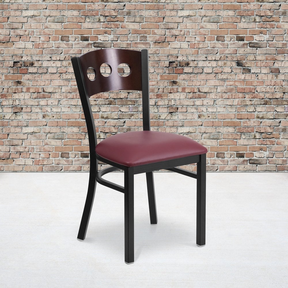 2 Pk. Decorative 3 Circle Back Metal Restaurant Chair