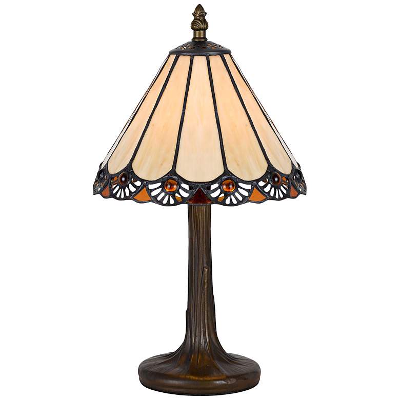 Flower Petal 13 1/2" High Tiffany-Style Accent Table Lamp