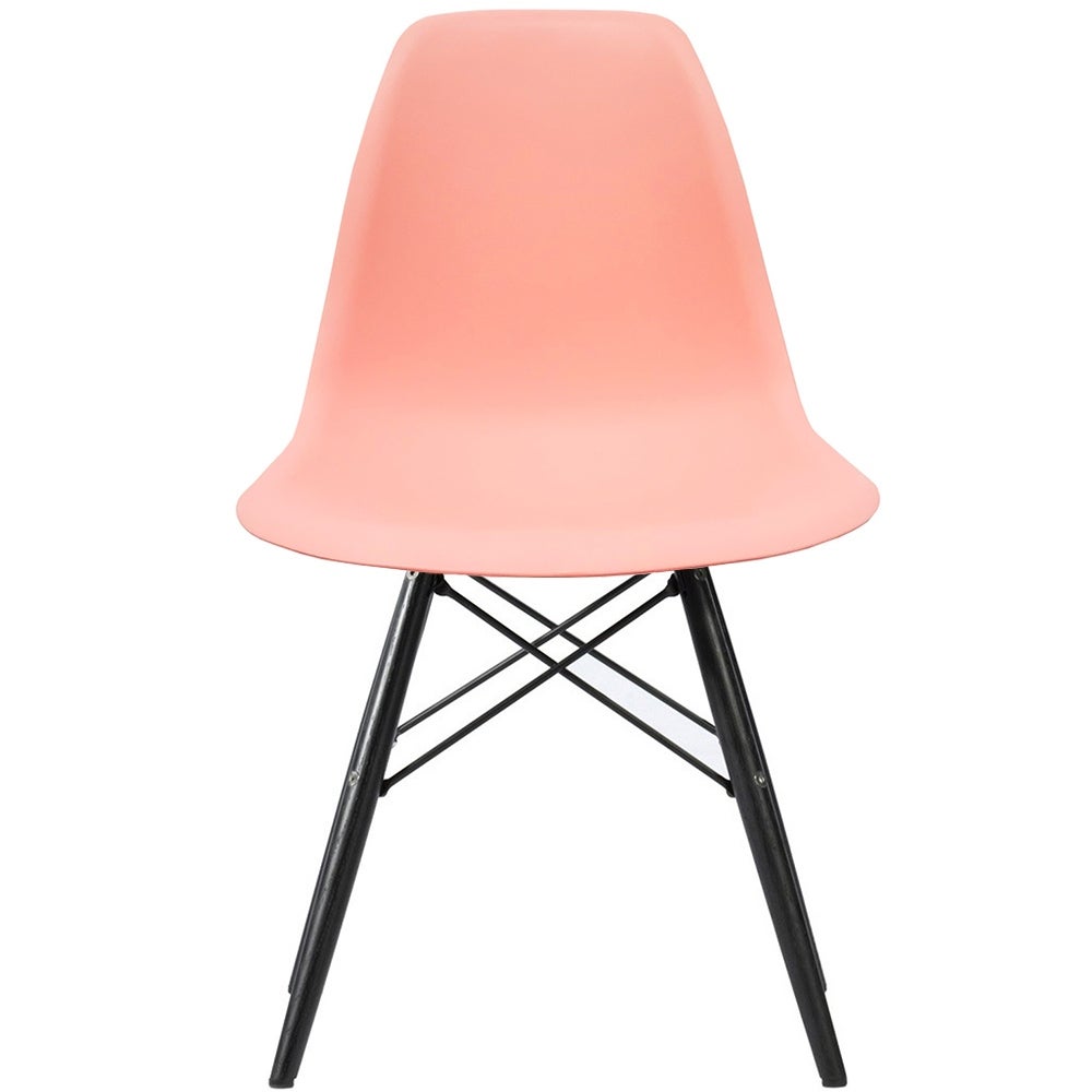 Designer Plastic Eiffel Chairs Black Wood Wire Legs Dining Armless With Back Desk Accent Living Room Side Kitchen