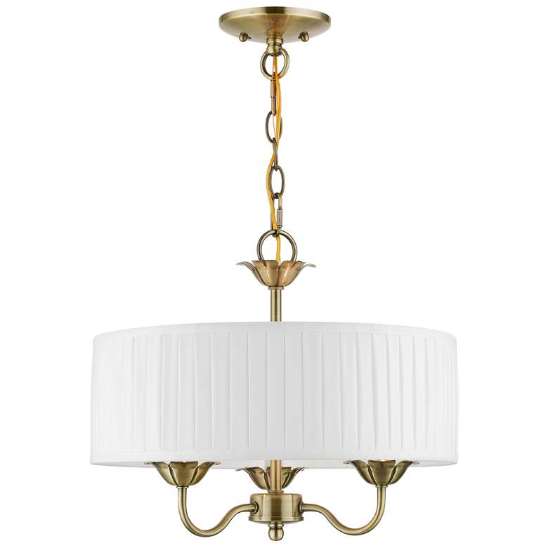 3 Light Antique Brass Pendant Chandelier