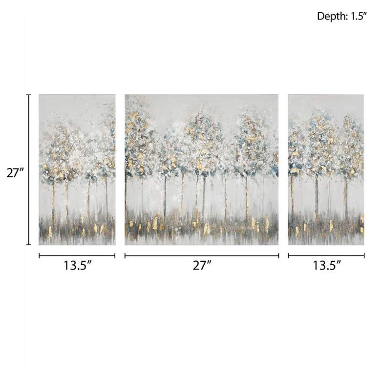 Blue Midst Forest 3-Piece Canvas Wall Art Set