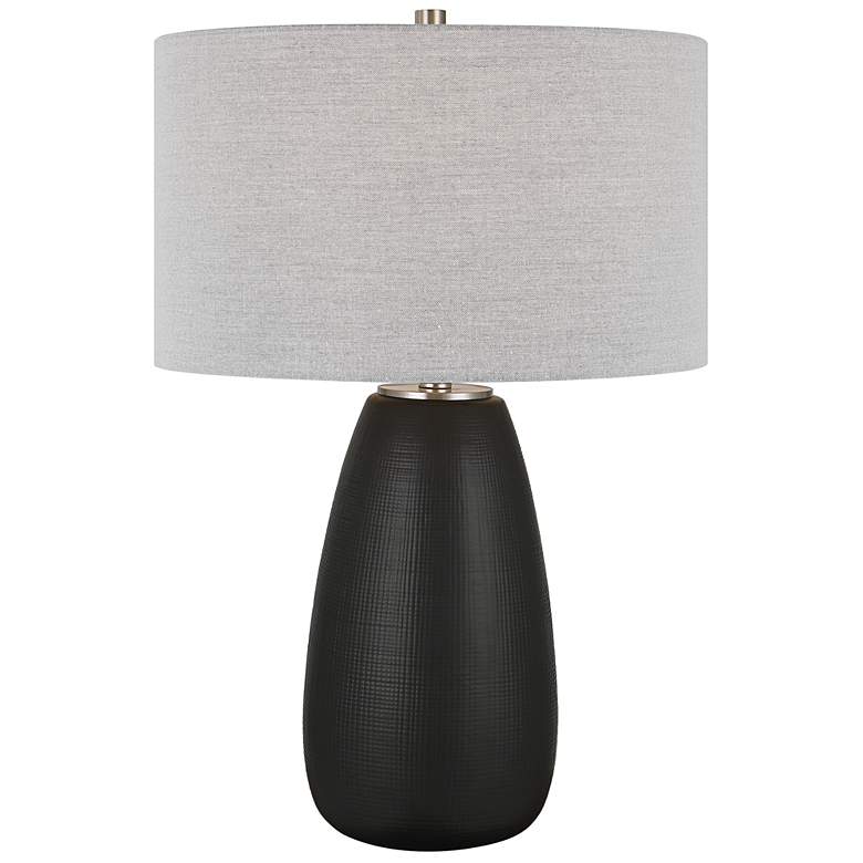 Twilight Satin Black Ceramic Table Lamp