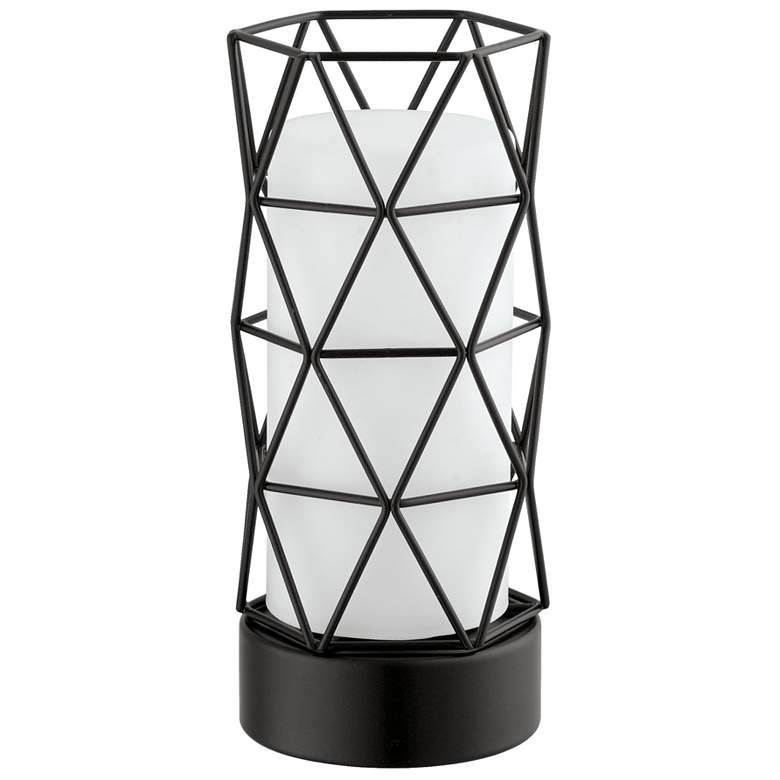 Estevau 2 - 1-Light Table Lamp - Black - White Glass