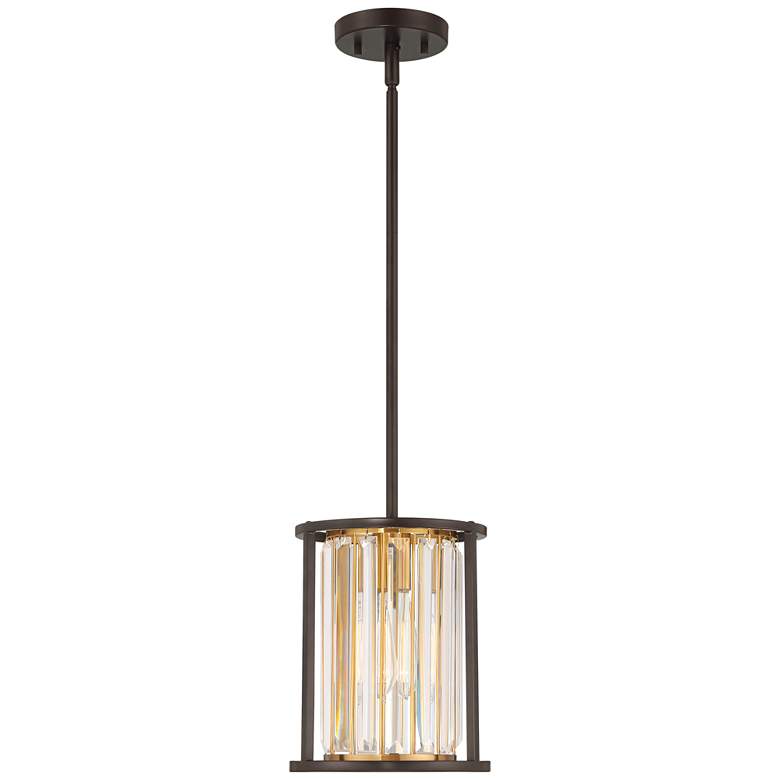 Possini Euro Design Milne 8" Wide Bronze Gold Mini Pendant