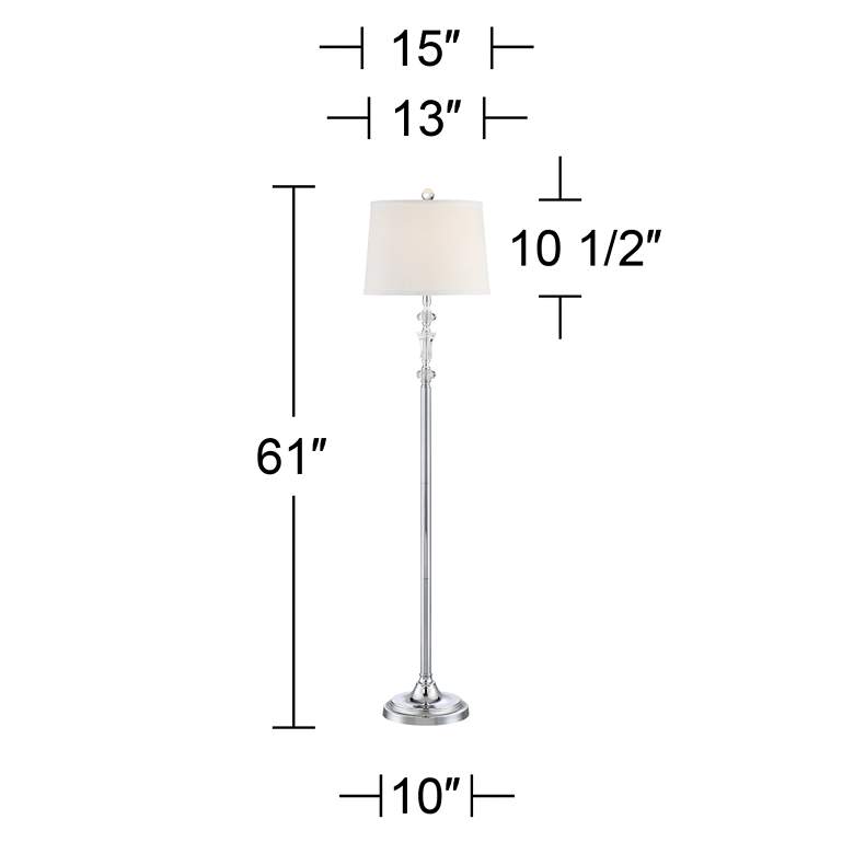 Montrose Polished Steel and Crystal Floor Lamps - Set of 2