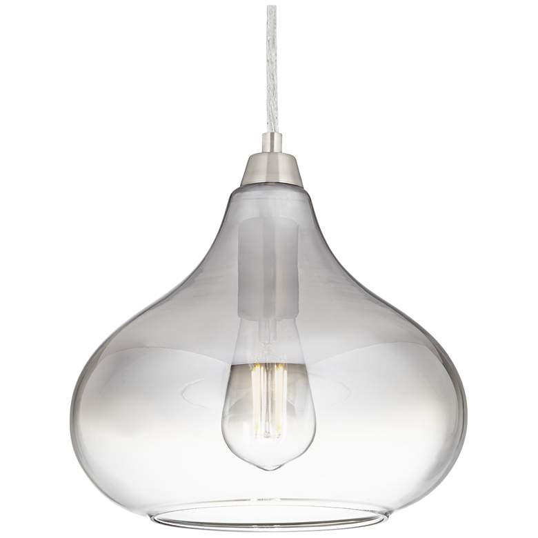 Possini Euro Eun 9 1/2" Wide Brushed Nickel LED Mini Pendant