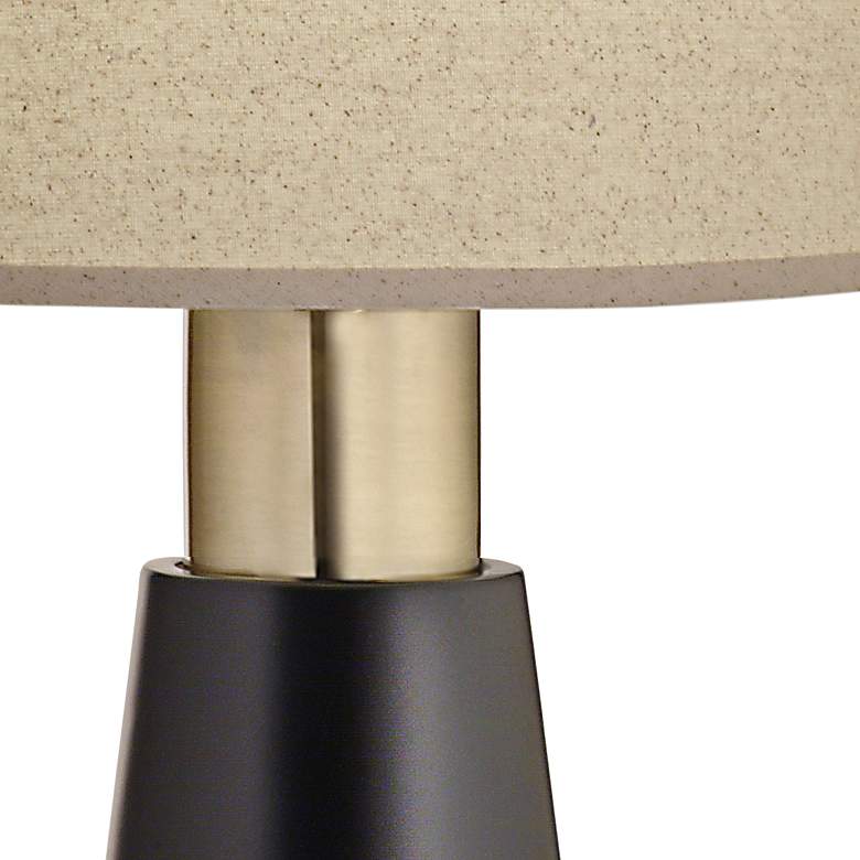 Carson Converse Gloss White Accent Table Lamp w/ Linen Shade