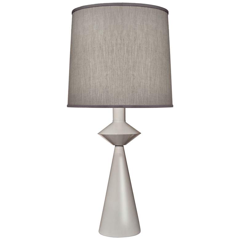 Converse Gloss White Cone Table Lamp w/ Gray Shade