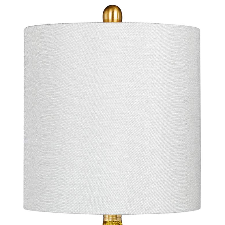 Double Dip Spiraled Cone Gold Glitter Glass Table Lamp
