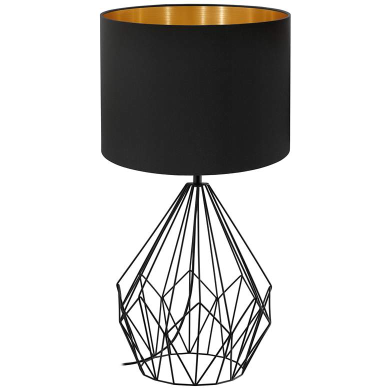 Portable Lamps 1-Light Table Lamp - Matte Black - Black and Gold
